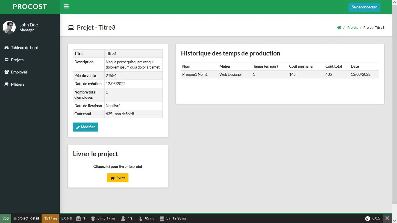 Projet Procost